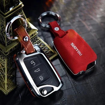 

Car-Styling Key Cover Case For Skoda Kodiaq Rapid Octavia 1 2 A5 A7 Superb A7 Yeti For Volkswagen VW Golf 7 GTI MK7 Tiguan