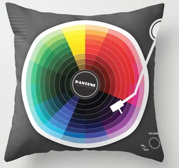 

Fashion Throw Pillowcase Pantune The Color of Sound Gramophone Record Luxury Square Zippered Pillow Sham Beauty Unique Item