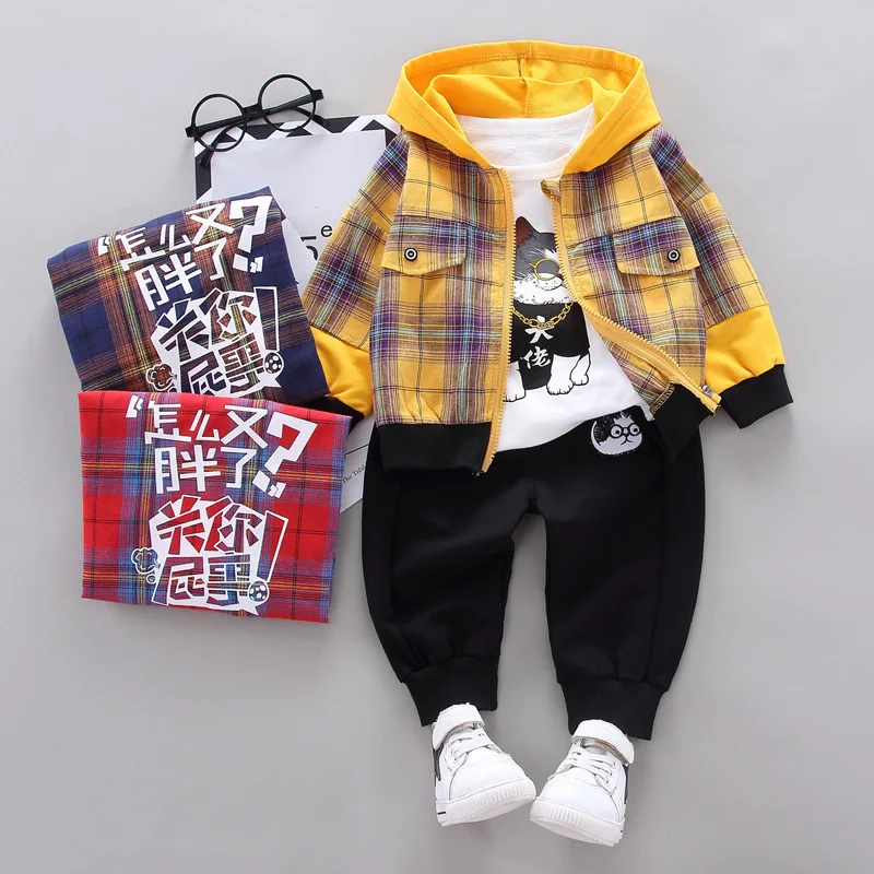 

2020 Korean-style Spring And Autumn Childrenswear CHILDREN'S Suit BOY'S Baby Sports Clothing Long-sleeved Sweater Three-piece Se