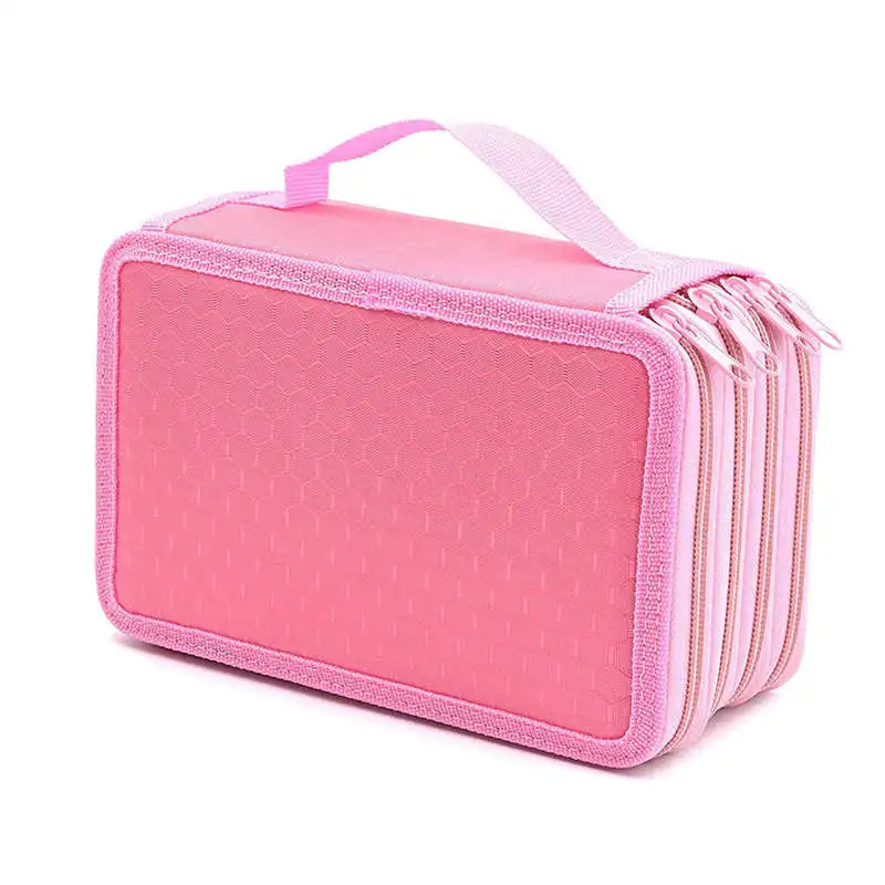 

72 Holes 4 Layers Pencil Case For School Student Oxford Bag Marker Storage Colored Pencils Pen School Supplies Pink-SCLL