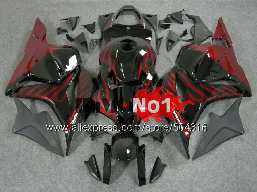 Литья под давлением для HONDA CBR600RR CBR 600 RR CC 600RR 600CC 44MC образования легкой пены. 3 CBR600 RR 2009 2010 2011 2012 F5 09, 10, 11, 12, красный черный обтекатель - Цвет: No. 9 Red flames