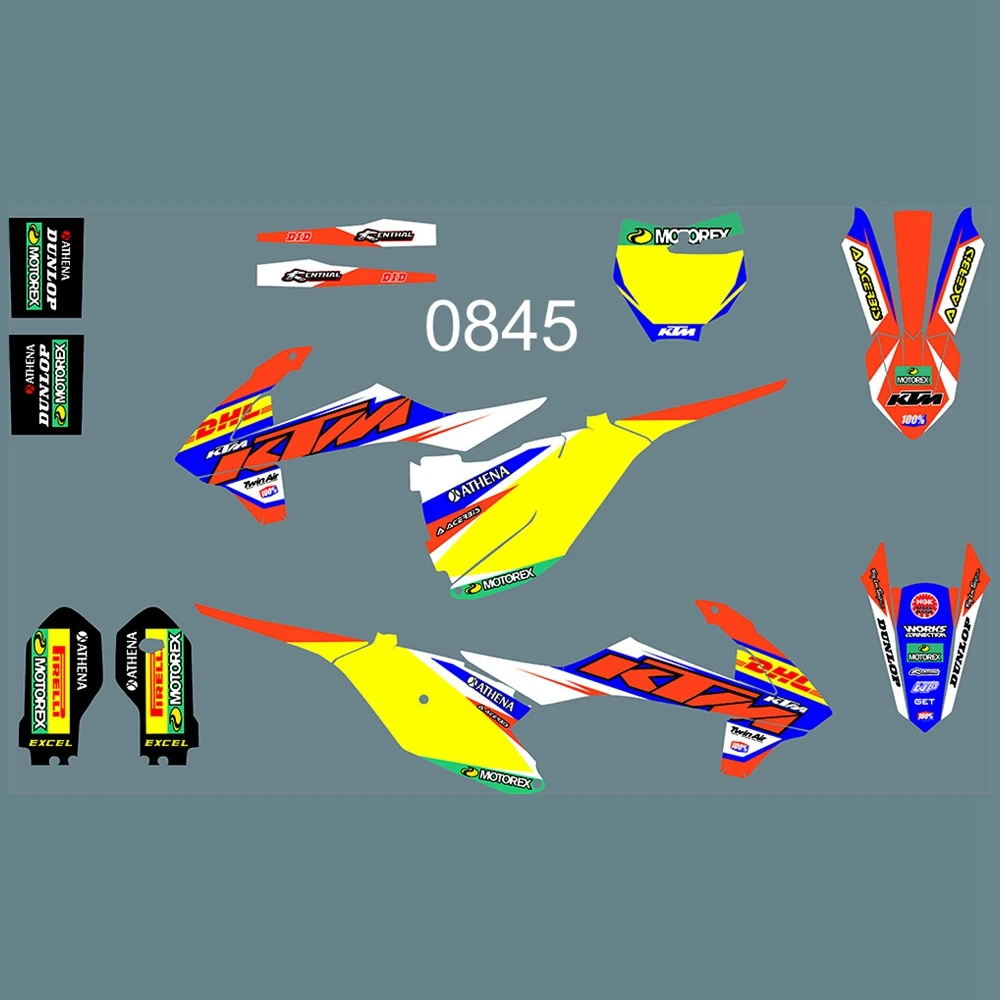 

for KTM SX85 2018 2019 New Full Graphics Decals Stickers Custom Number Name Glossy Bright Stickers Waterproof