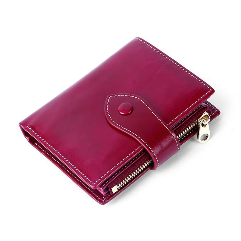 

Fashion Genuine Leather Women Wallets Short Female Leather Purse Small Coin Pocket Womens Wallets And Purses Card Holder