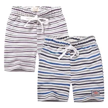 Повседневные детские штаны в полоску шорты для девочек детские штаны для маленьких мальчиков, Летний Тонкий пляжный однотонный хлопковые свободные шорты