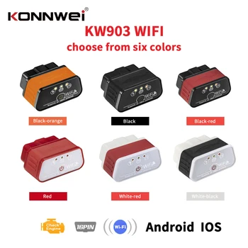 

ELM327 V1.5 OBD2 Scanner Bluetooth3.0/Wifi Scanner PIC18F25K80 KONNWEI KW903 Car Autoscanner Diagnostic Tool for IOS & Android