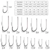 50pcs Fishhook Long Shank Fishing Hook 1#-12# High Carbon Steel Sharp Barbed Offset Narrow Bait Fishing Hooks Tackle Box 2