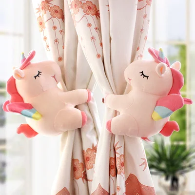 2pcs Unicorn Window Curtain Hook Straps Bedroom Buckle Hangers Belt Tieback Buckle Kids Children Bedroom Decorative Accessories - Цвет: F