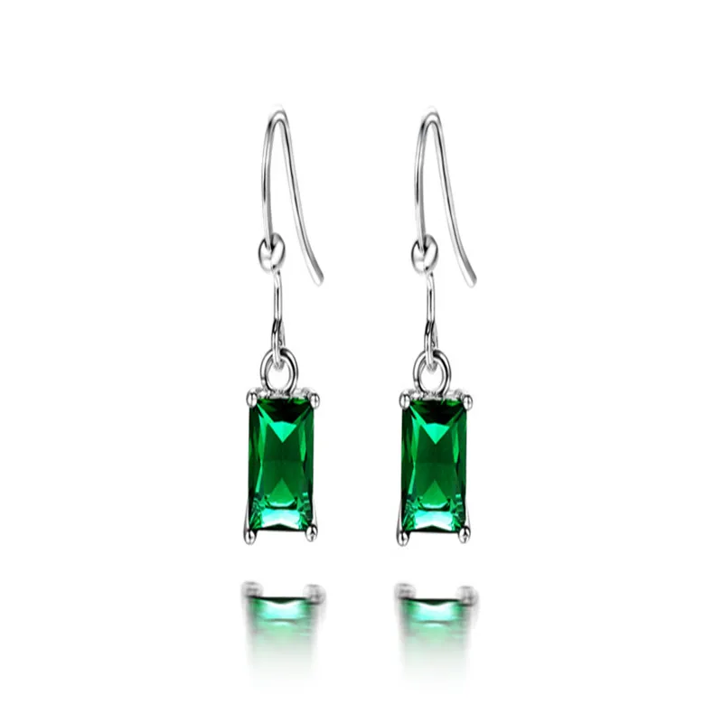

New Style Squre Cubic Zircon Dangle Earrings Fashion Jewllery Set Various Color for Women Girls