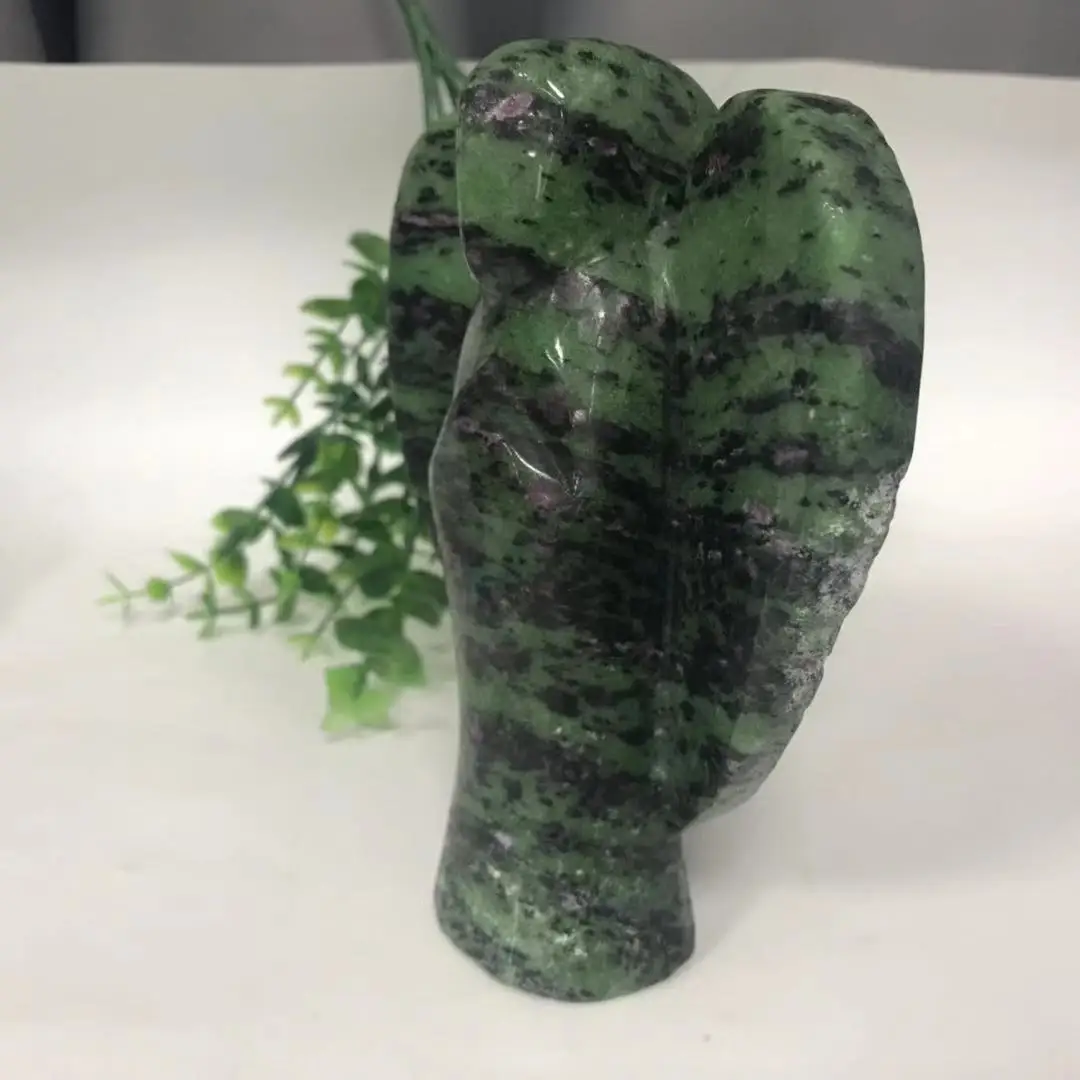 High Quality Natural Ruby In Zoisite Angel Shape Stone Hand Carved For Gift& Home Decor ZJJ