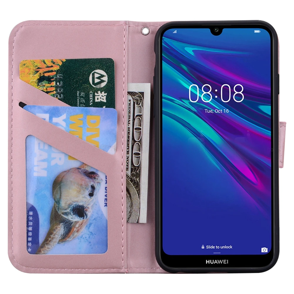 Для Funda huawei Y6 Y7 чехол мультяшный кожаный флип-чехол для телефона для Etui huawei Y5 Y6 Prime чехол Магнитный чехол-кошелек
