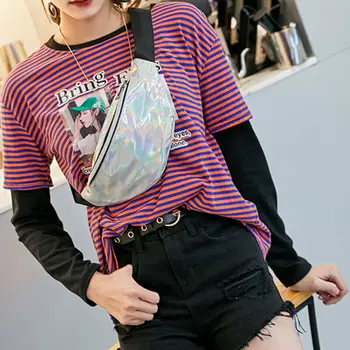 

Women Travel Waist Bag Fanny Pack Money Belt Wallet Glitter Multicolor Bum Bag Pouch /BY