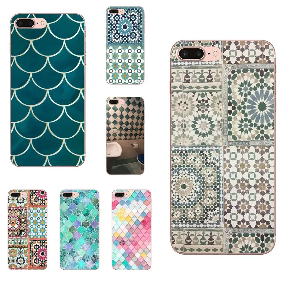 

TPU Capa For Xiaomi Redmi Mi 4 7A 9T K20 CC9 CC9e Note 7 9 Y3 SE Pro Prime Go Play Art Decorative Moroccan Tile