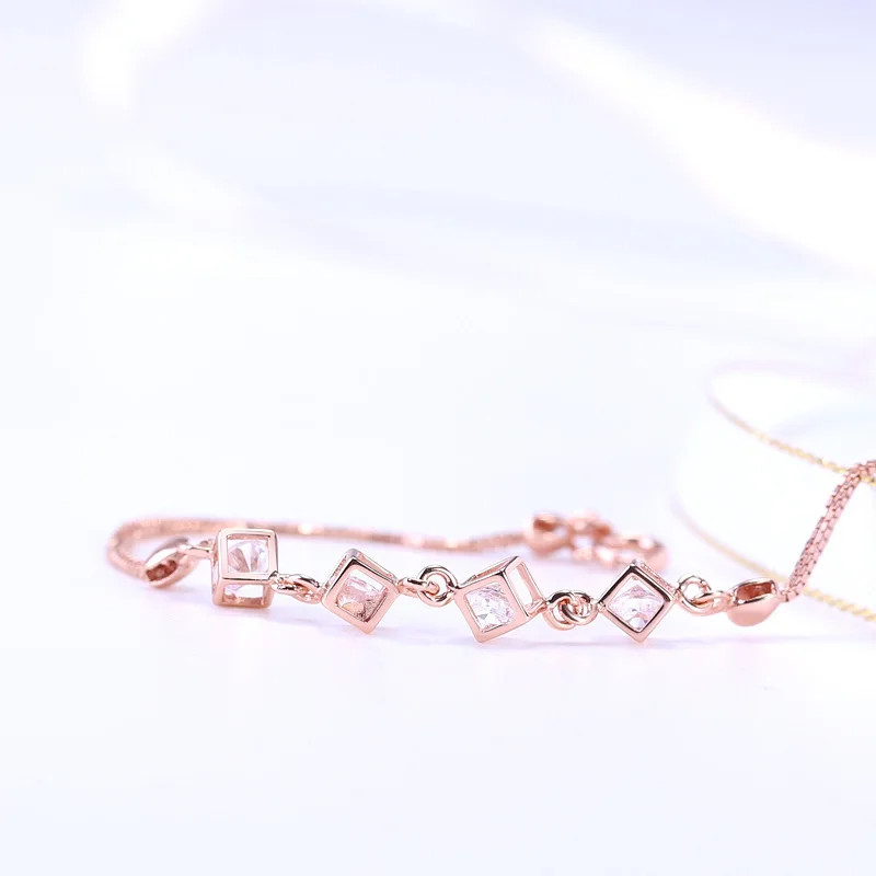 Женский винтажный браслет из серебра 925 пробы с кристаллом цирконием|Гибкие и