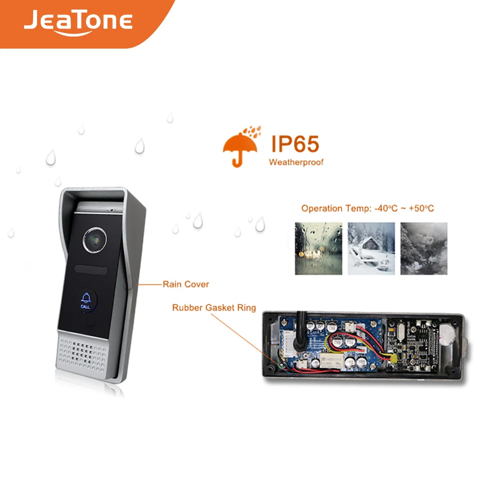 JeaTone 4 проводной Видеозвонок дверной звонок 1200TVL наружный IP65 водонепроницаемый