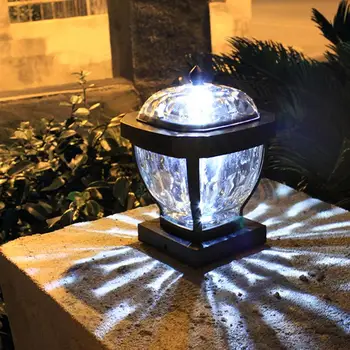 

2-LEDs Solar Stigma Light Outdoor Solar Power Lamp Waterproof Outside Lamp Courtyard Wall Light Lighting Tool (White Light)