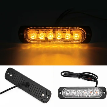 

DC 12V-24V LED Flash Light Plastic Black Housing Transparent Lens Set 18W Parts Yellow Accessories Replacement