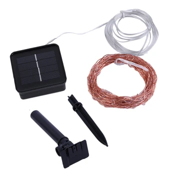 

ICOCO Solar Powered Indoor Outdoor Warm White 10M 100LED Copper Wire Outdoor String Fairy Light with 2 Lighting Modes