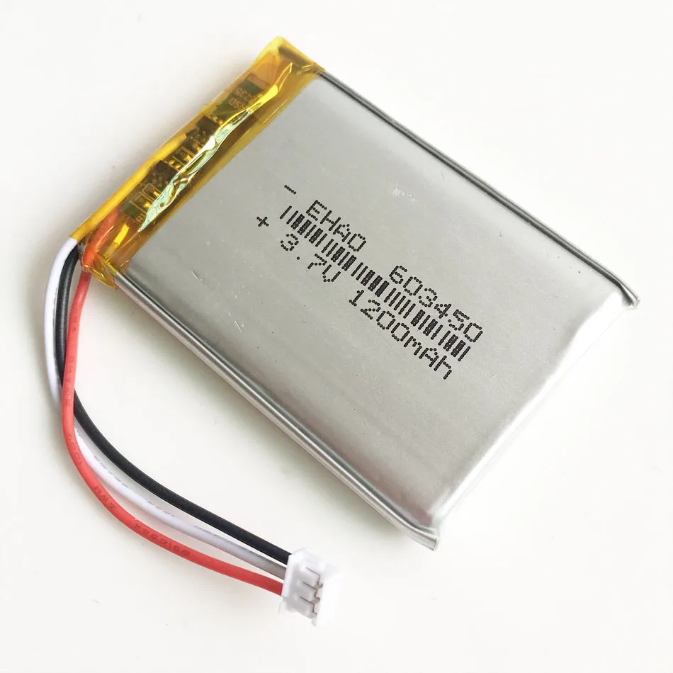 3.7V 1200mAh Lipo Rechargeable Battery Li cells 603450 + JST ZH 1.5mm 3pin Connector for Logitech G900 G903 G400 Wireless Mouse