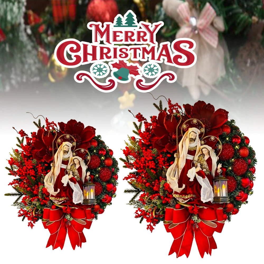 Qfdian Decorations For The Home 2023 Sacred Christmas Wreath With