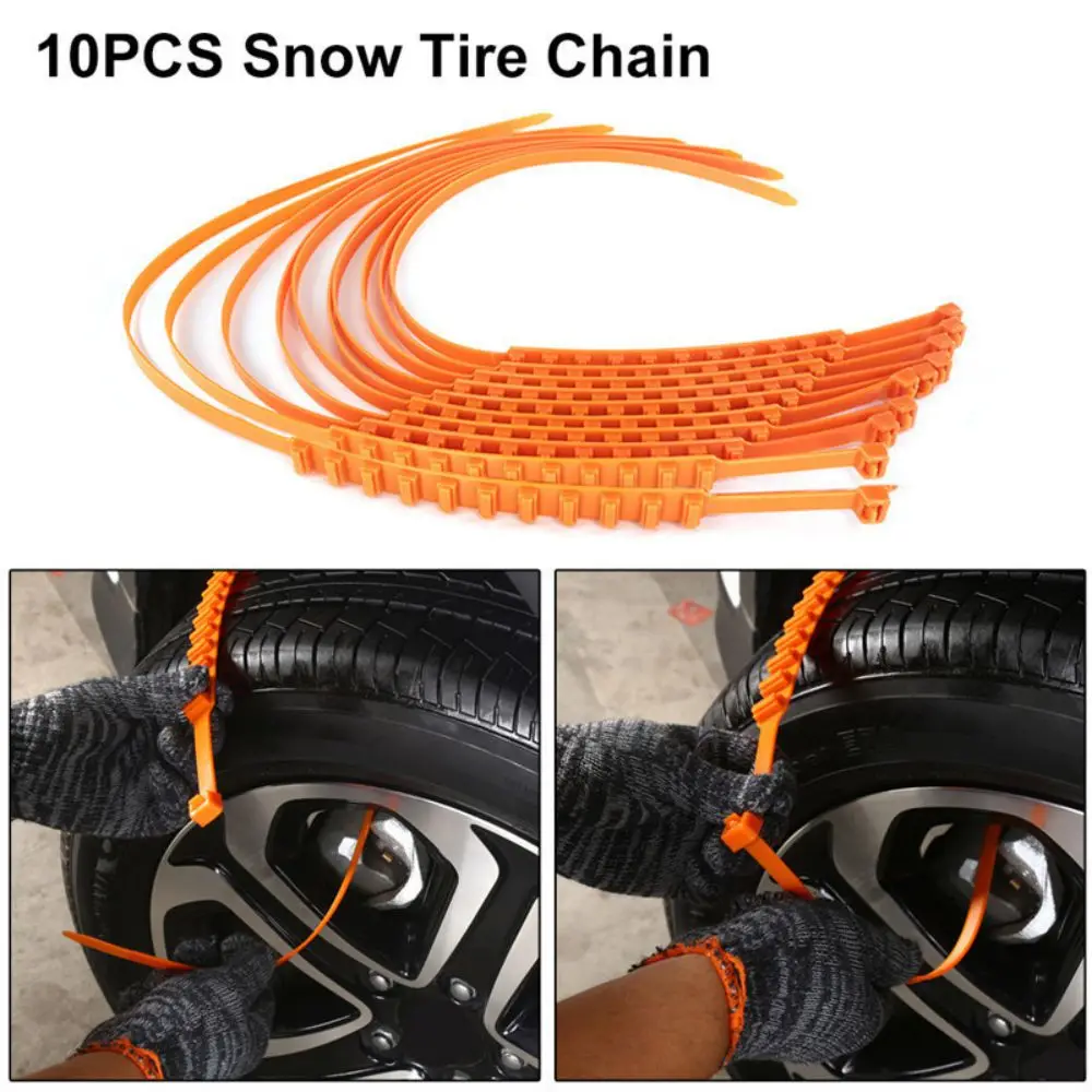 Car Winter Tire Wheels Snow Chains Snow Tire Anti-skid Chains Wheel Tyre Cable Belt 10Pcs Winter Outdoor Emergency Chain STC01