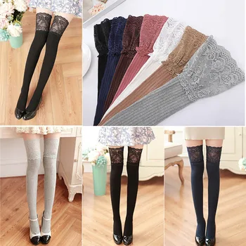 

Fashion Women lace Socks Over the Knee Thigh High Casual Stocking