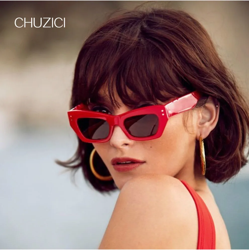 Винтажные Солнцезащитные очки кошачий глаз CHUZICI с декоративными гвоздиками