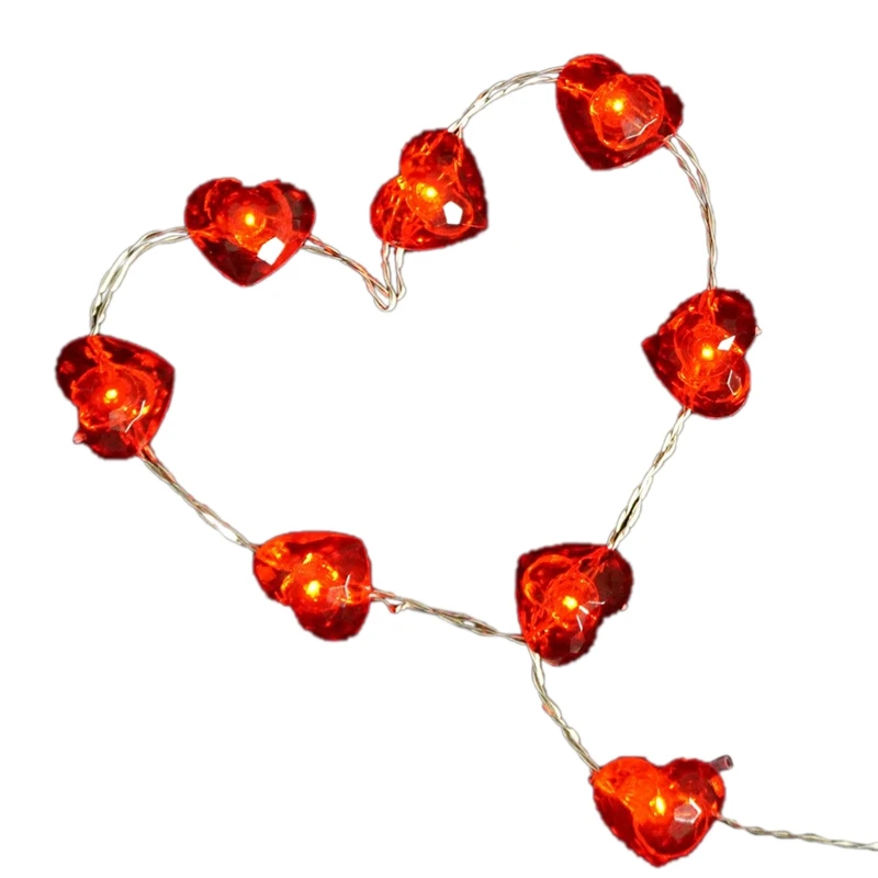 

Fairy String Lights 9.8Ft 30 LEDs Red Heart Shaped Twinkle Fairy Lights Battery Operated for Kids Bedroom Wedding Indoor Party V