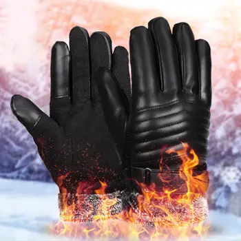 

1 Pair Winter Thickened Touch Screen Cycling Gloves Warm Camping Adult Hiking Wind Proof Riding Running Outdoor Sports Non Slip