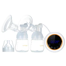 Электрические двойные молокоотсосы двойные частоты 3 режима 9 уровней lcd сенсорный экран 2 вида щиты анти-обратная подача с молочной бутылкой