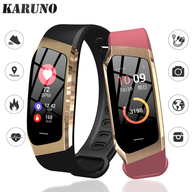 KARUNO Smart Watches for Women Men Sports Tracker Fitness IP68 Waterproof Smartwatches Blood Pressure Monitor Smartwatch for iOS