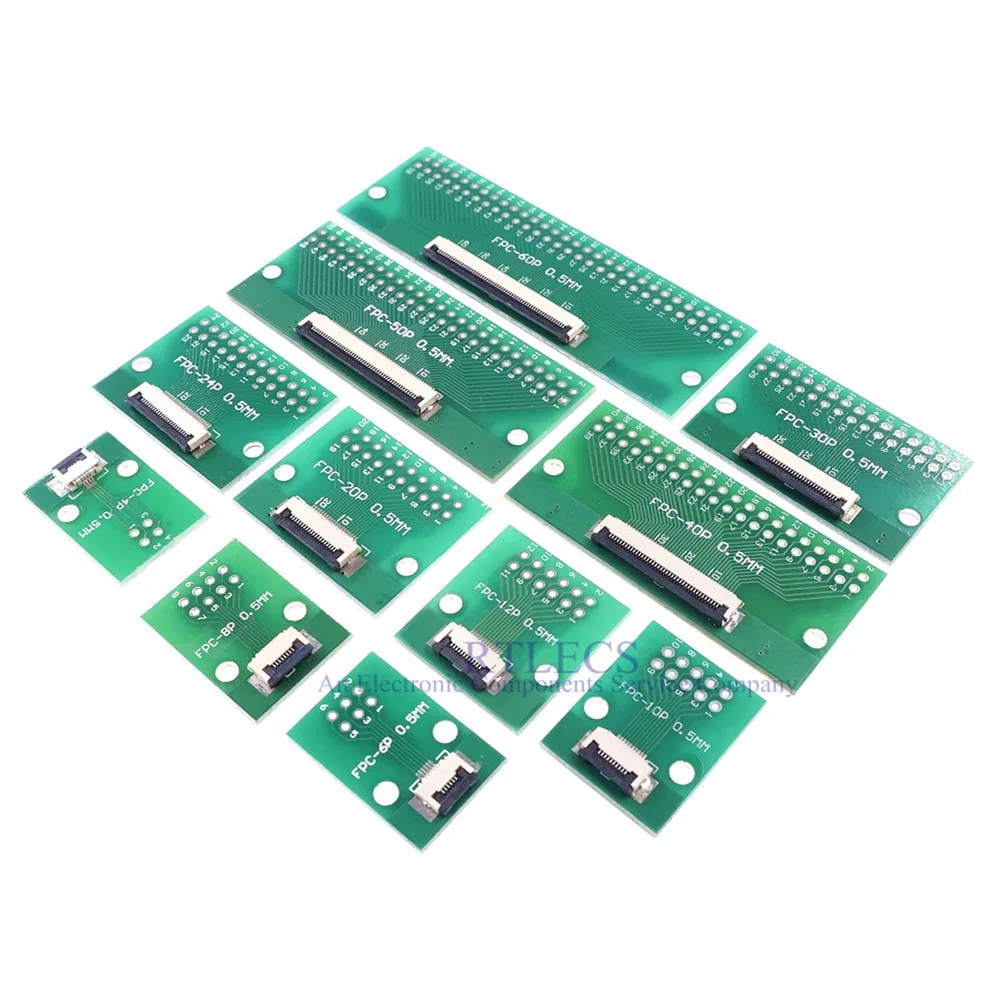 20 шт. FPC FFC кабель 0 5 мм шаг 4 6 8 10 12 14 16 24 30 40 50 60 PIN разъем SMT адаптер к 2 54 сквозным