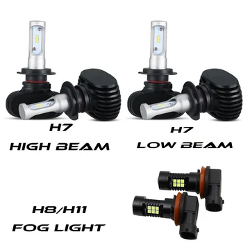 

For Audi TT Quattro 2008-2012 6x Combo H7 H11 LED Headlight Fog Light H8 White Bulbs