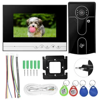 

7in 5V/1A TFT-LCD Color HD Video Doorbell Villa Intercom ID Card Night Vision Waterproof 100-240V format PAL and NTBS
