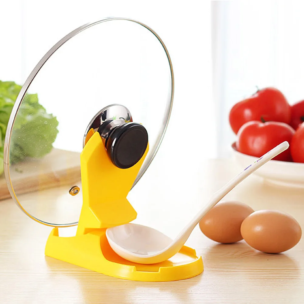 Spoon Stand Pan Bracket Storage Rack Plastic Pot Pan Cover Lid Creative Kitchen Spoon Rests