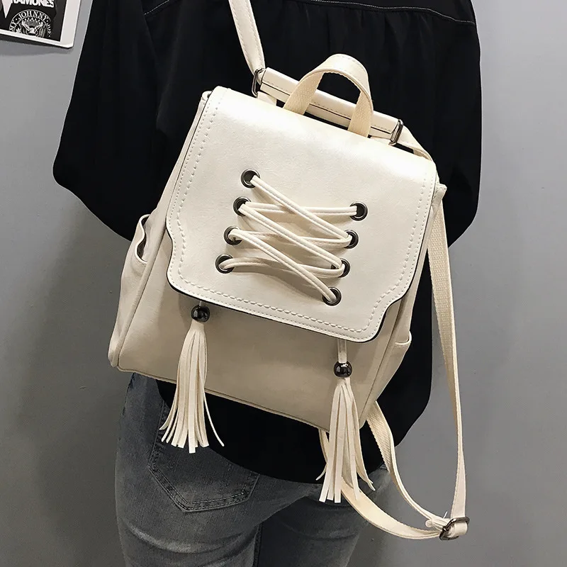 

INS Super Fire Rivet Small Backpack Women's 2019 New Style Korean-style Versatile Leather Backpack Mini Multi-Purpose School Bag