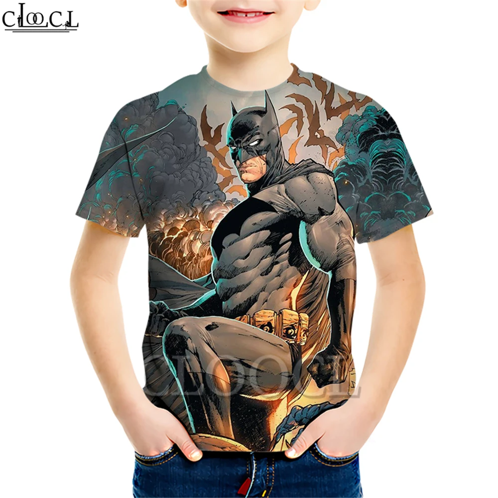 Kids T shirt 5 Прямая ; детская футболка с рисунком Бэтмена; толстовка с короткими рукавами и 3D-принтом супергероя для мальчиков и девочек; повседневные детские топы - Цвет: Kids T shirt 5