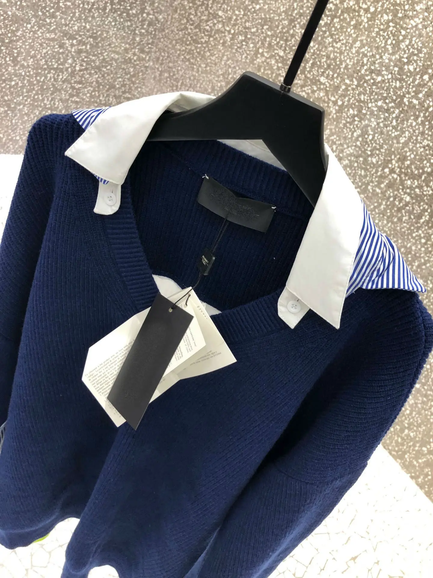 Winter Fashion New Limited Edition Double Collar Wool Color Matching Sweater Women Free Shipping Worldwide