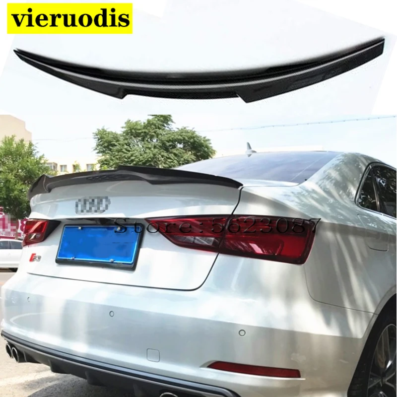 For A3 S3 8V Carbon Fiber Rear Trunk Lip Spoiler Wing For Audi A3 S3 8V