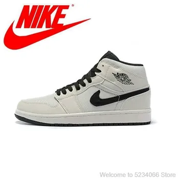 

Original Nike Air Jordan 1 AJ1 OG Grey Black Basketball comfortable Shoes Women Size 36-39