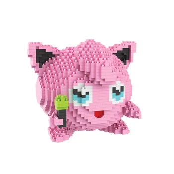 

Jigglypuff Pink Pocket Monsters 3D Model 1605pcs DIY Micro Mini Purin Diamond Building Small Blocks Bricks For Assembly Toys