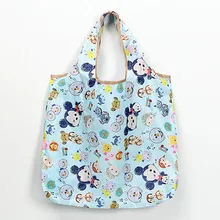 Дисней мультфильм складная хозяйственная сумка Микки Маус сумка для хранения высокой емкости Зеленая Сумка-тоут рука девушка плечо