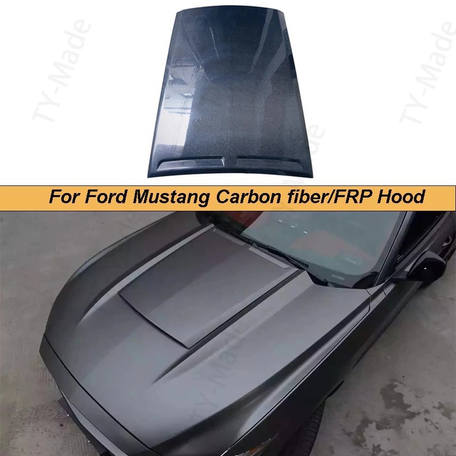 Mustang Carstyling Frp/ Carbon Fiber Front Hood Scoop Fit For