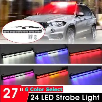 

27 Inch 24 LED Work Light Bar Multi-colors Emergency Warning Light Bar Traffic Flashing Strobe Lamp With Switch