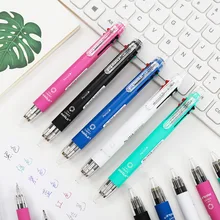 Stylos à bille multicolores 6 en 1 avec 1 crayon automatique, 0.7mm, 3 pièces/lot, fournitures de papeterie scolaires et de bureau 