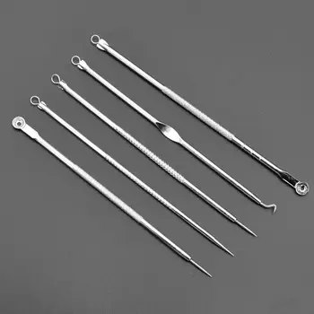 

5pcs Blackhead Comedone Acne Pimple Blemish Extractor Blackhead Remover Pore Cleanser Acne Remover Needle/Crochet Hook Skin Care
