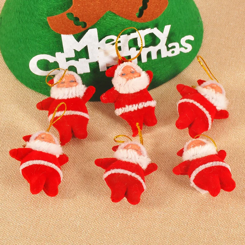 

6Pcs/bag Christmas Tree Decor Red Mini Santa Claus Ornaments Pendants Christmas Decorations for Home Xmas 2020