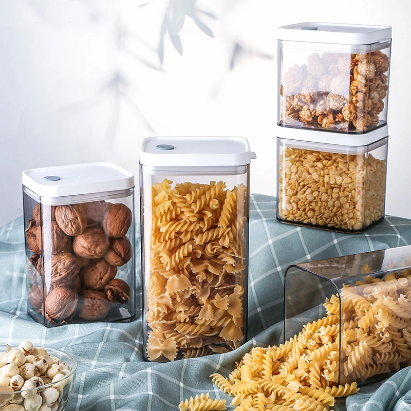 

Plastic Food Storage Container Kitchen Storage Box Multigrain Storage Tank Transparent Sealed Cans Multi-capacity Organization