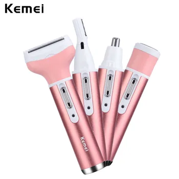 

4 in 1 Electric Epilator Female Eyebrow Hair Trimmer Shaver Hair Removal Trimmer Rechargeable Women Lady's Face Depilator