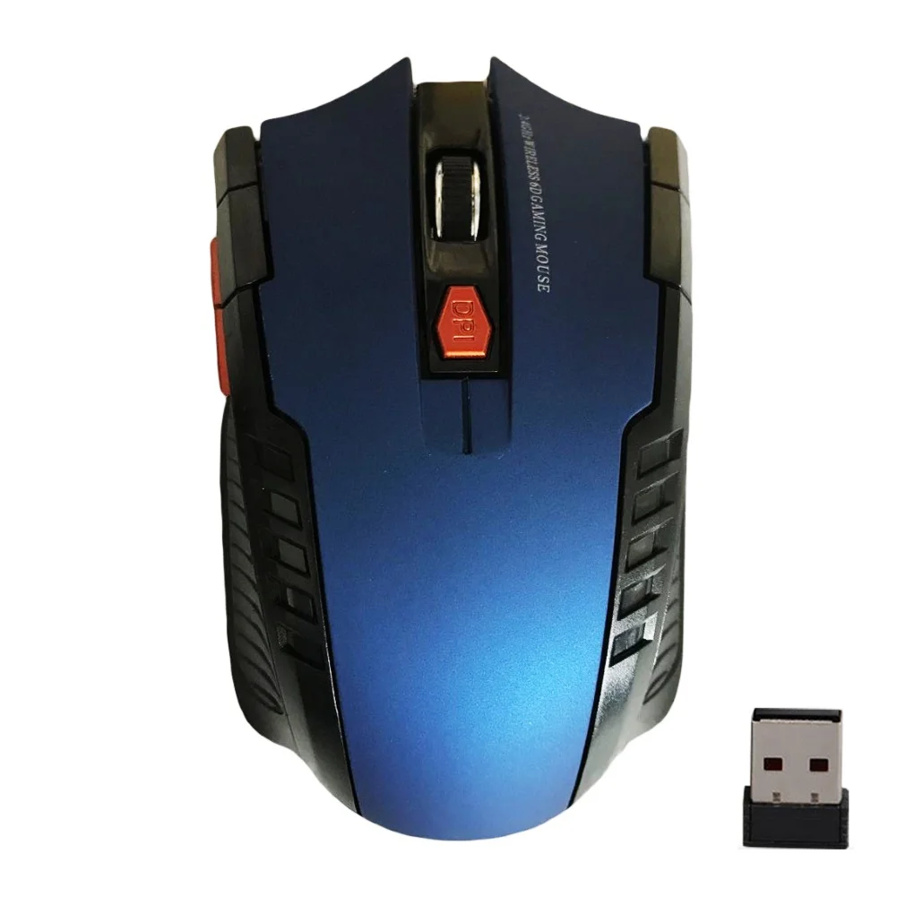 2,4 GHz souris optique sans fil Gamer pour PC ordinateurs портативные устройства nouveau jeu souris sans fil avec rеcepteur USB - Цвет: Синий