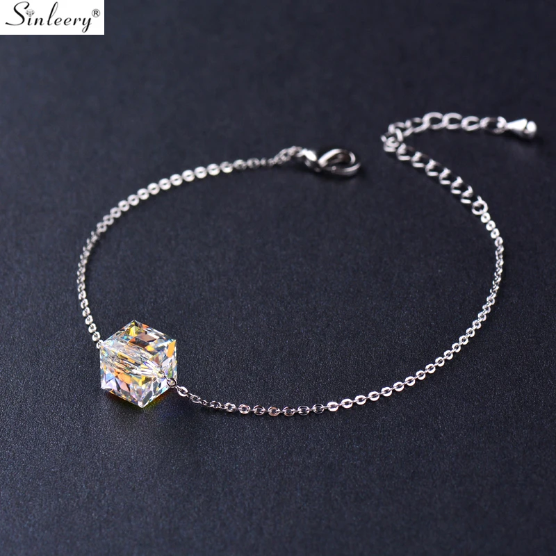 SINLEERY великолепный кубический кристалл браслеты дружбы розовое золото серебро Цвет Chian красивый браслет для женщин ювелирные изделия SL060 SSI